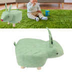 Cartoon Animal Shaped Stool Kid Home Living Room Cute Wooden Footstool for Playroom Courtyard Green