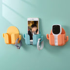 Self Adhesive Wall Mount Cell Phone Holder Wall Mount Phone Charging Holder for Home Office Bedroom Orange