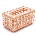 Tissue Dispenser Light Luxury Napkin Storage Box Metal Crystal Glass Tissue Holder for Home