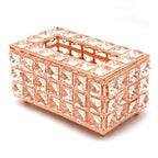 Tissue Dispenser Light Luxury Napkin Storage Box Metal Crystal Glass Tissue Holder for Home