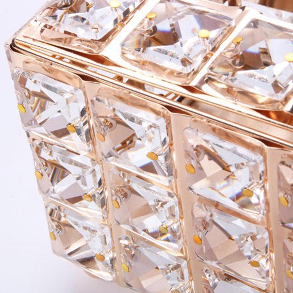 Tissue Dispenser Light Luxury Napkin Storage Box Metal Crystal Glass Tissue Holder for Home