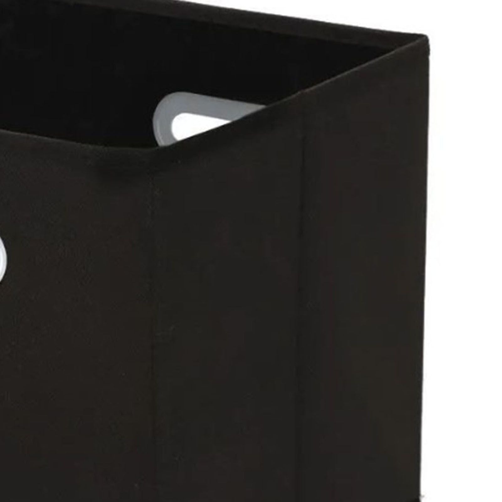 Fabric Cube Organizer Black Dual Handles Foldable Storage Bins Baskets for Home Bedroom Toy Clothing Organize