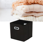 Fabric Cube Organizer Black Dual Handles Foldable Storage Bins Baskets for Home Bedroom Toy Clothing Organize