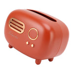 Retro Radio Shape Tissue Cover Box Vintage Radio Tissue Box for Bathroom Living Room Bedroom Nightstand Desk Table Red
