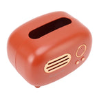 Retro Radio Shape Tissue Cover Box Vintage Radio Tissue Box for Bathroom Living Room Bedroom Nightstand Desk Table Red