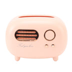 Retro Radio Shape Tissue Cover Box Vintage Radio Tissue Box for Bathroom Living Room Bedroom Nightstand Desk Table Pink