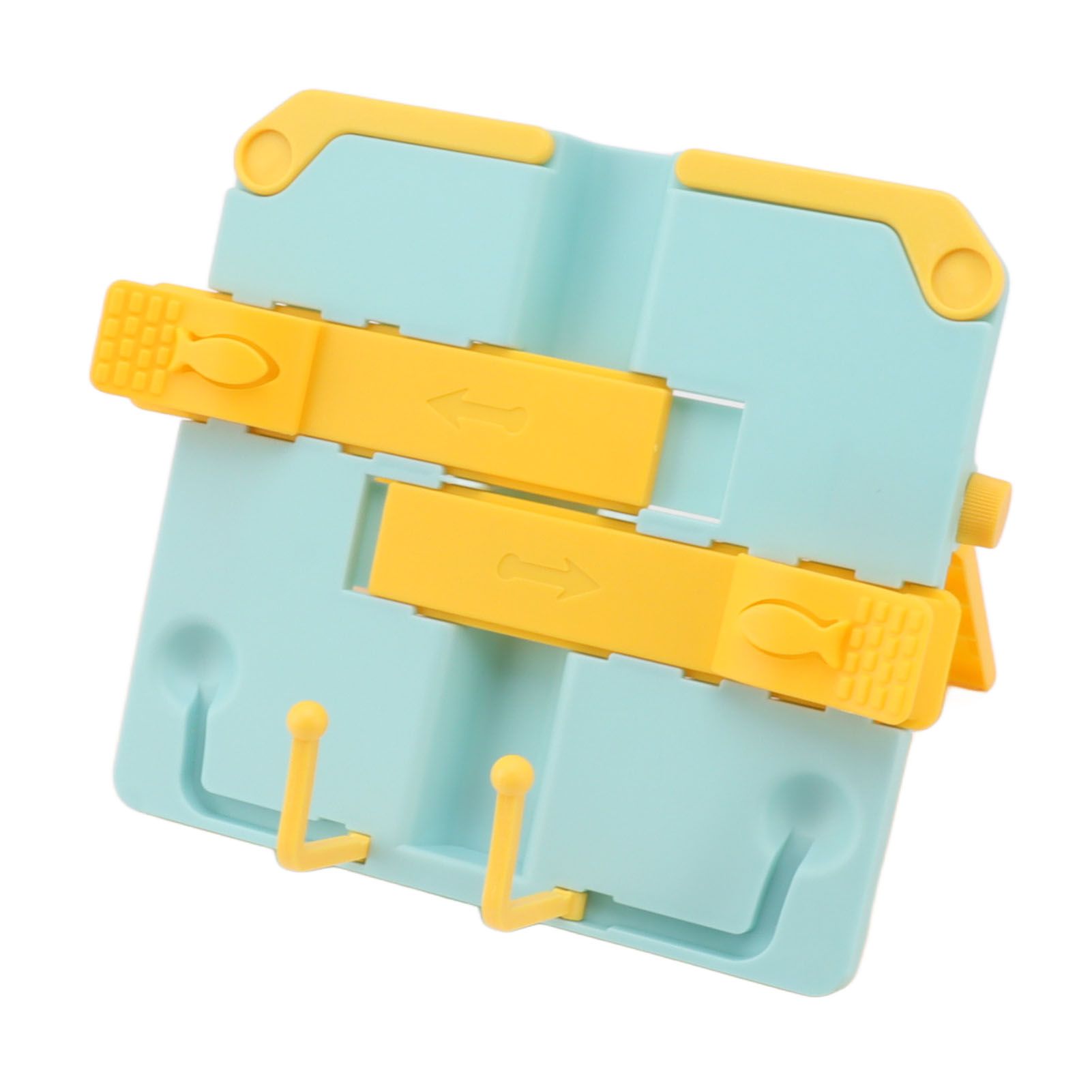 Reading Rack Foldable Portable Round Edges ABS Scratch Resistant Book Stand Holder for School Library Yellow Blue