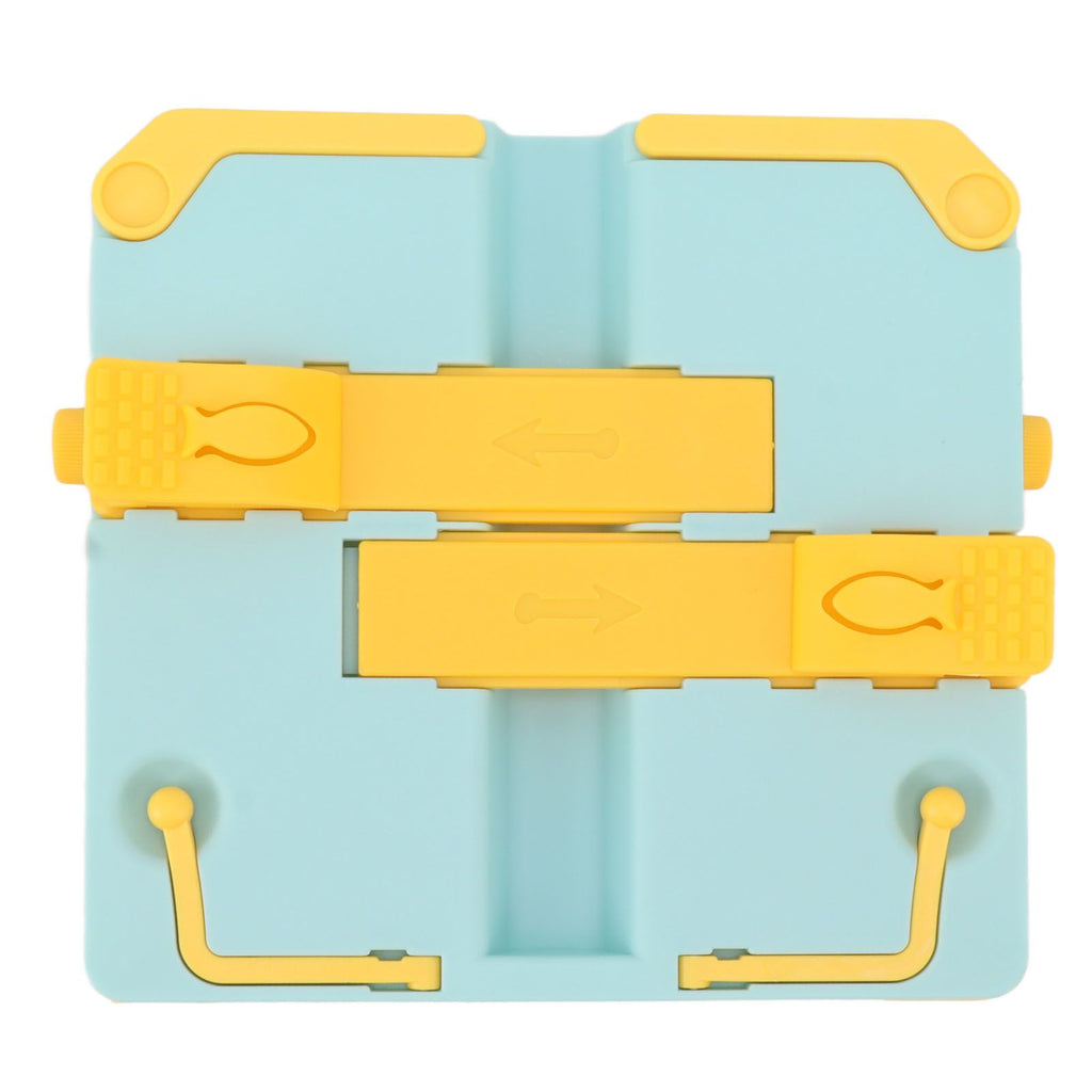 Reading Rack Foldable Portable Round Edges ABS Scratch Resistant Book Stand Holder for School Library Yellow Blue