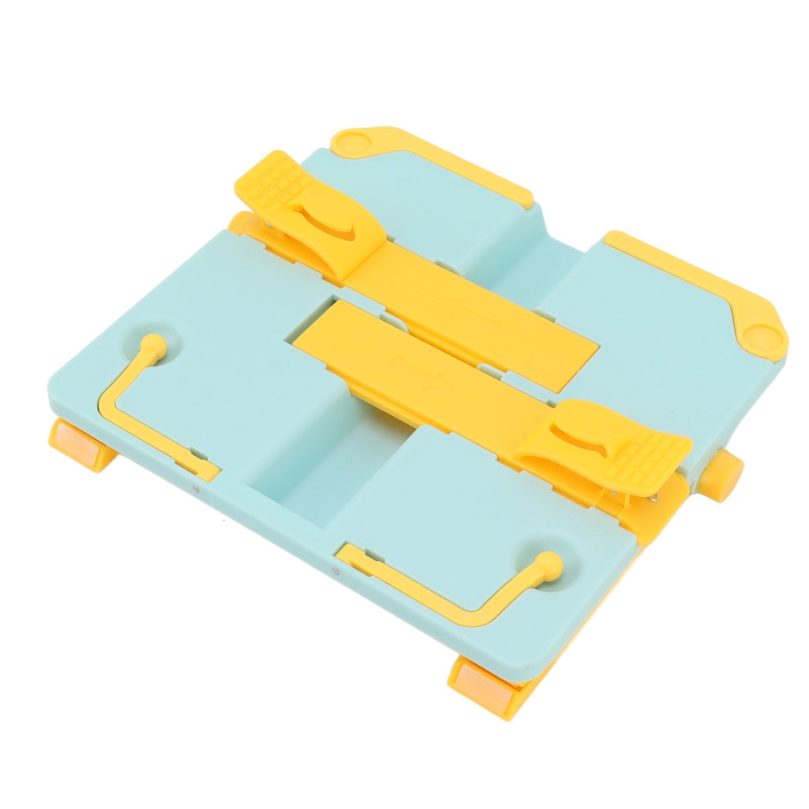 Reading Rack Foldable Portable Round Edges ABS Scratch Resistant Book Stand Holder for School Library Yellow Blue