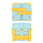 Reading Rack Foldable Portable Round Edges ABS Scratch Resistant Book Stand Holder for School Library Yellow Blue