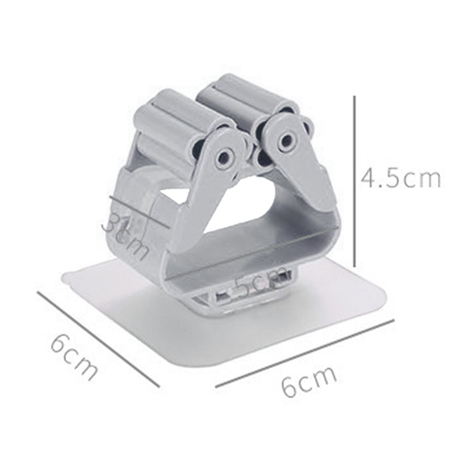 3pcs Wall Mounted Mop Holder Strong Adhesion Plastic Mop Broom Holder for Garage Tool Room Gray