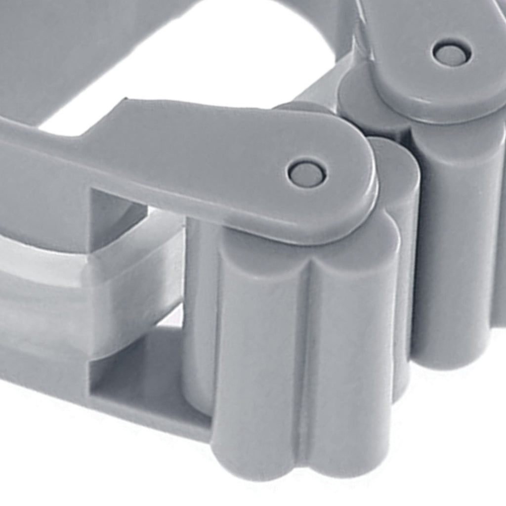 3pcs Wall Mounted Mop Holder Strong Adhesion Plastic Mop Broom Holder for Garage Tool Room Gray