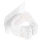 3pcs Wall Mounted Mop Holder Strong Adhesion Plastic Mop Broom Holder for Garage Tool Room White