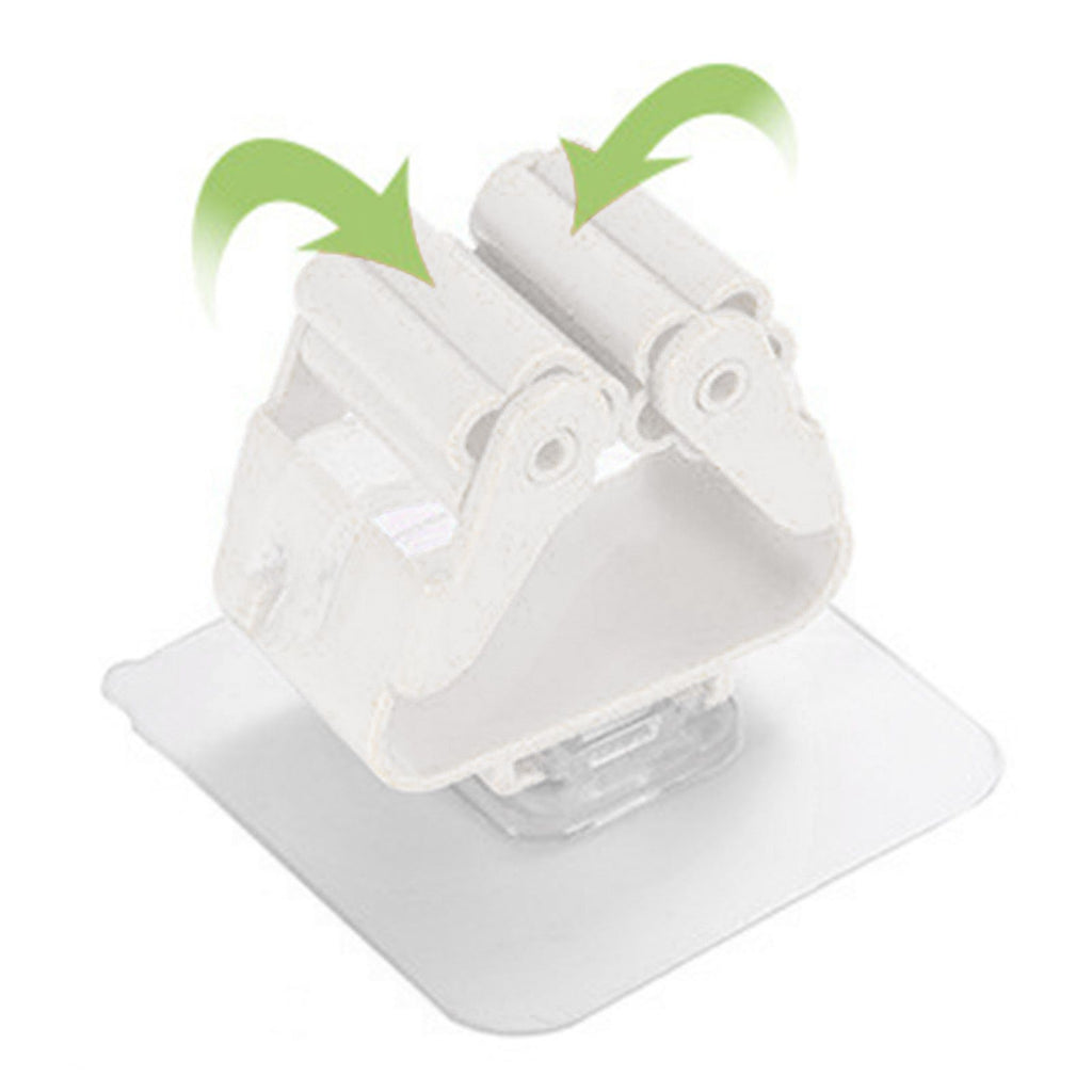 3pcs Wall Mounted Mop Holder Strong Adhesion Plastic Mop Broom Holder for Garage Tool Room White