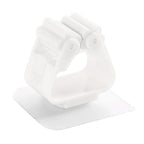 3pcs Wall Mounted Mop Holder Strong Adhesion Plastic Mop Broom Holder for Garage Tool Room White