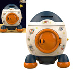 Cartoon Style Space Rocket Piggy Bank Money Bank Money Saving Jar Boys Girls Gift Morandi Blue