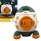 Cartoon Style Space Rocket Piggy Bank Money Bank Money Saving Jar Boys Girls Gift Morandi Green