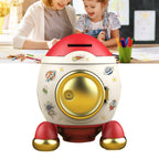 Cartoon Style Space Rocket Piggy Bank Money Bank Money Saving Jar Boys Girls Gift Romantic Pink Gold