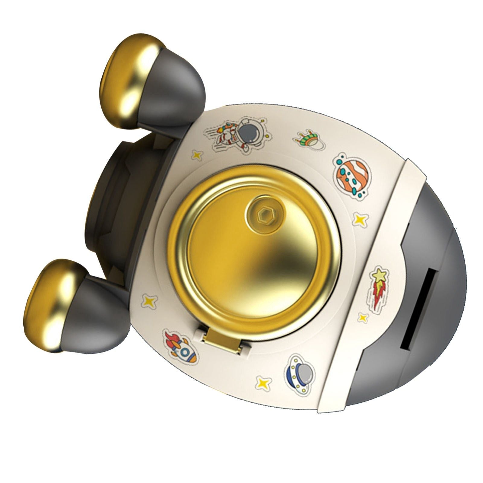 Cartoon Style Space Rocket Piggy Bank Money Bank Money Saving Jar Boys Girls Gift Luxurious Grey Gold
