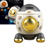 Cartoon Style Space Rocket Piggy Bank Money Bank Money Saving Jar Boys Girls Gift Luxurious Grey Gold