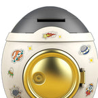 Cartoon Style Space Rocket Piggy Bank Money Bank Money Saving Jar Boys Girls Gift Luxurious Grey Gold
