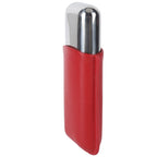 Cigar Case Holder Portable Leather 2 Holder Cigar Case with Stainless Steel Tube for Outdoor Travel Red