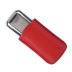 Cigar Case Holder Portable Leather 2 Holder Cigar Case with Stainless Steel Tube for Outdoor Travel Red