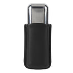 Cigar Case Holder Portable Leather 2 Holder Cigar Case with Stainless Steel Tube for Outdoor Travel Black