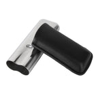 Cigar Case Holder Portable Leather 2 Holder Cigar Case with Stainless Steel Tube for Outdoor Travel Black