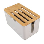 Router Storage Box Large Space Multi Hole Bit Bamboo Cover Home WiFi Router Organizer
