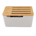 Router Storage Box Large Space Multi Hole Bit Bamboo Cover Home WiFi Router Organizer