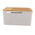 Router Storage Box Large Space Multi Hole Bit Bamboo Cover Home WiFi Router Organizer