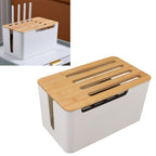 Router Storage Box Large Space Multi Hole Bit Bamboo Cover Home WiFi Router Organizer