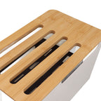 Router Storage Box Large Space Multi Hole Bit Bamboo Cover Home WiFi Router Organizer