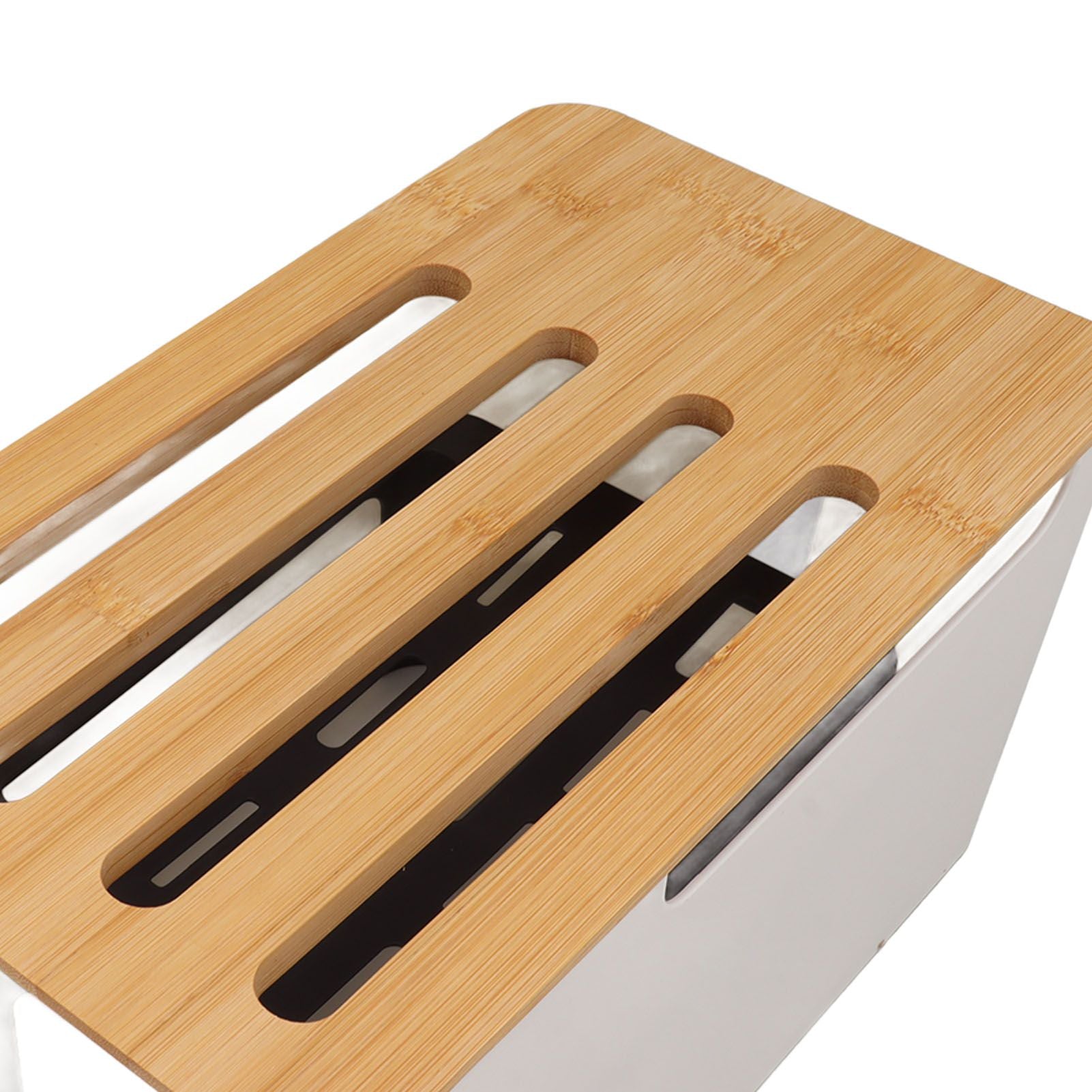 Router Storage Box Large Space Multi Hole Bit Bamboo Cover Home WiFi Router Organizer