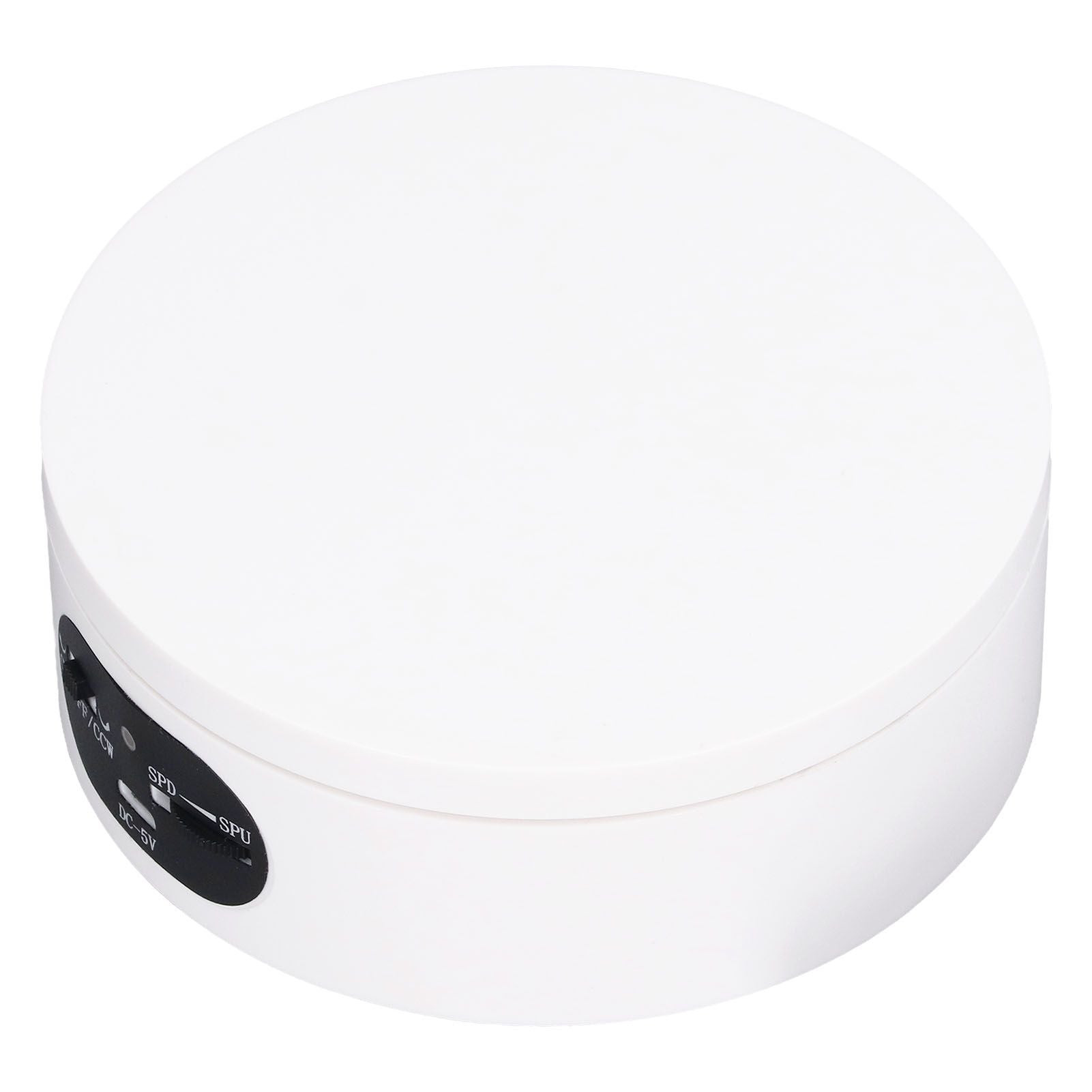 Rotating Display Stand 5.5lb Load Capacity 360 Degree Photography Turntable Plug in Battery Knob Speed Control White 12cm/4.7in