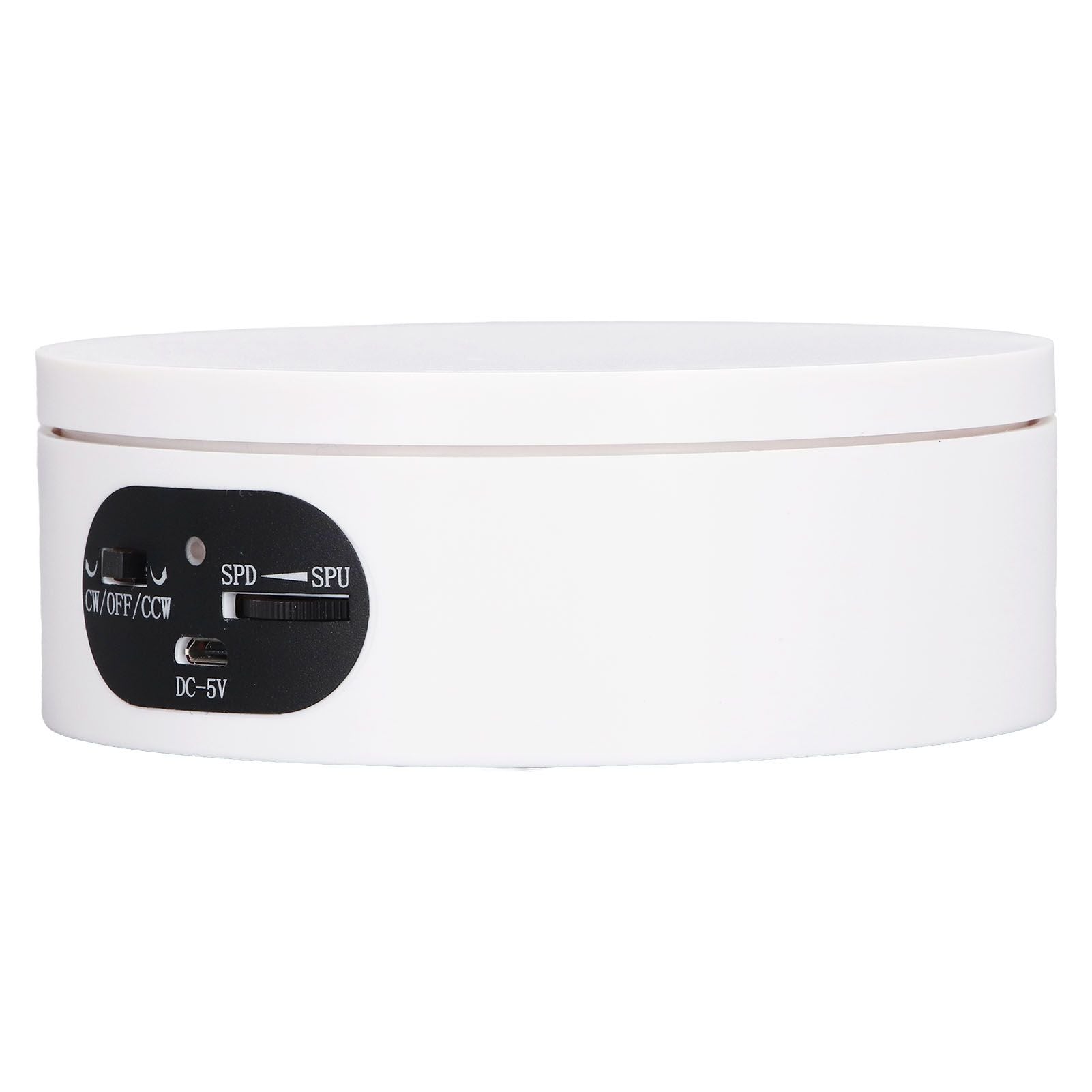 Rotating Display Stand 5.5lb Load Capacity 360 Degree Photography Turntable Plug in Battery Knob Speed Control White 12cm/4.7in