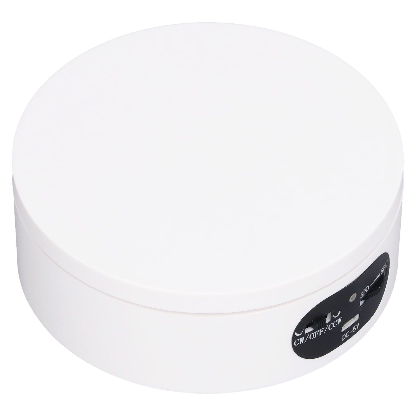 Rotating Display Stand 5.5lb Load Capacity 360 Degree Photography Turntable Plug in Battery Knob Speed Control White 12cm/4.7in