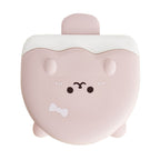 5 Compartment Candy Tray with Lid Cartoon Cute Snack Serving Tray Fruit Tray for Outdoor Picnic Pink Bear