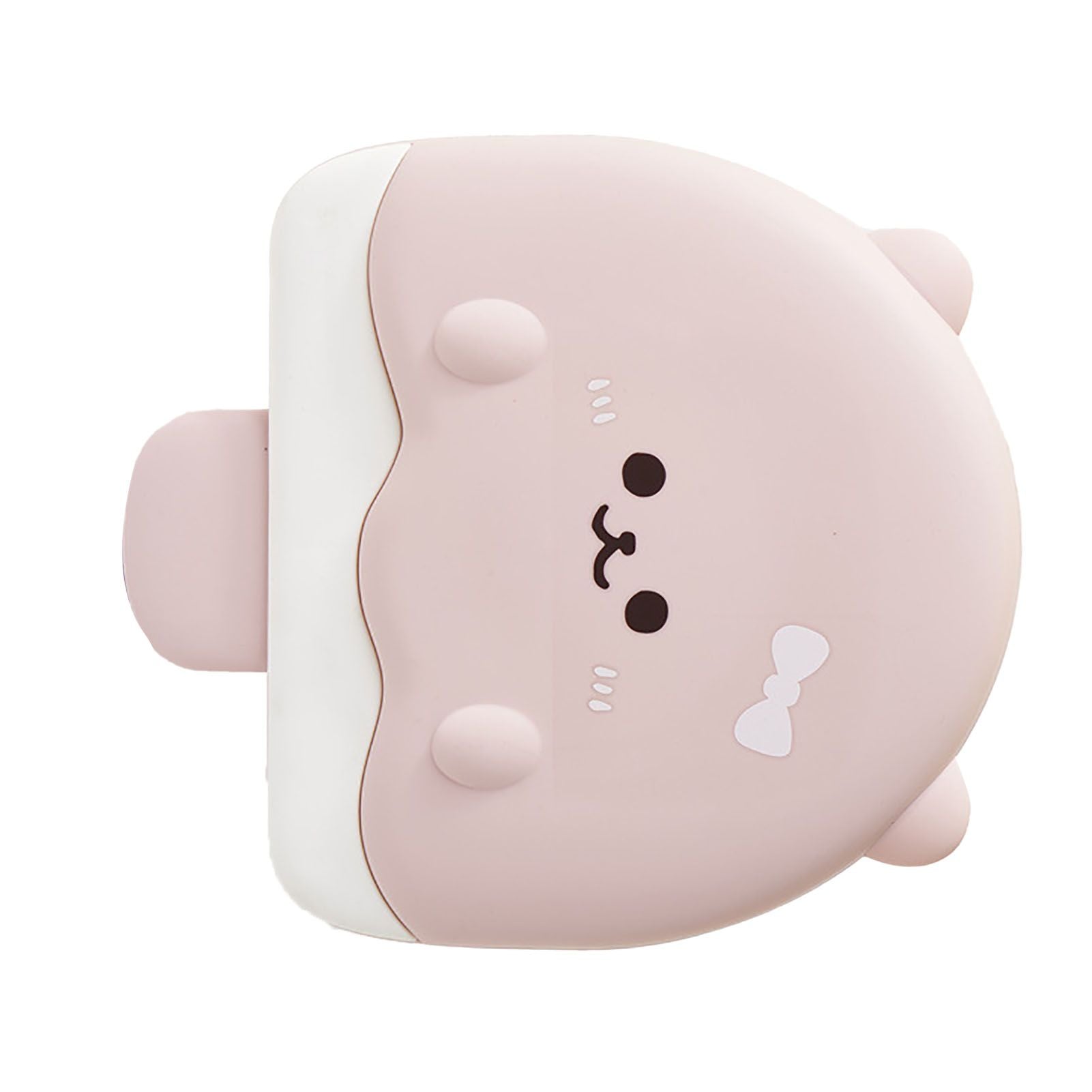 5 Compartment Candy Tray with Lid Cartoon Cute Snack Serving Tray Fruit Tray for Outdoor Picnic Pink Bear