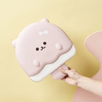 5 Compartment Candy Tray with Lid Cartoon Cute Snack Serving Tray Fruit Tray for Outdoor Picnic Pink Bear