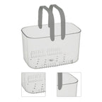 Clear Hand Basket Comfortable Handle Ventilation Holes Easy Access Versatile Fruit Storage Basket for Camping Grey