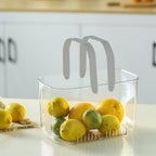 Clear Hand Basket Comfortable Handle Ventilation Holes Easy Access Versatile Fruit Storage Basket for Camping Grey