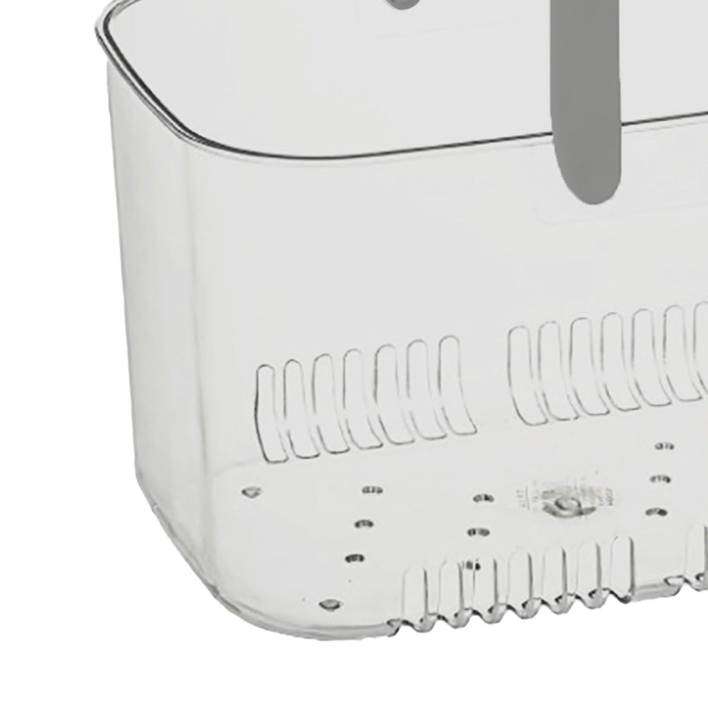 Clear Hand Basket Comfortable Handle Ventilation Holes Easy Access Versatile Fruit Storage Basket for Camping Grey