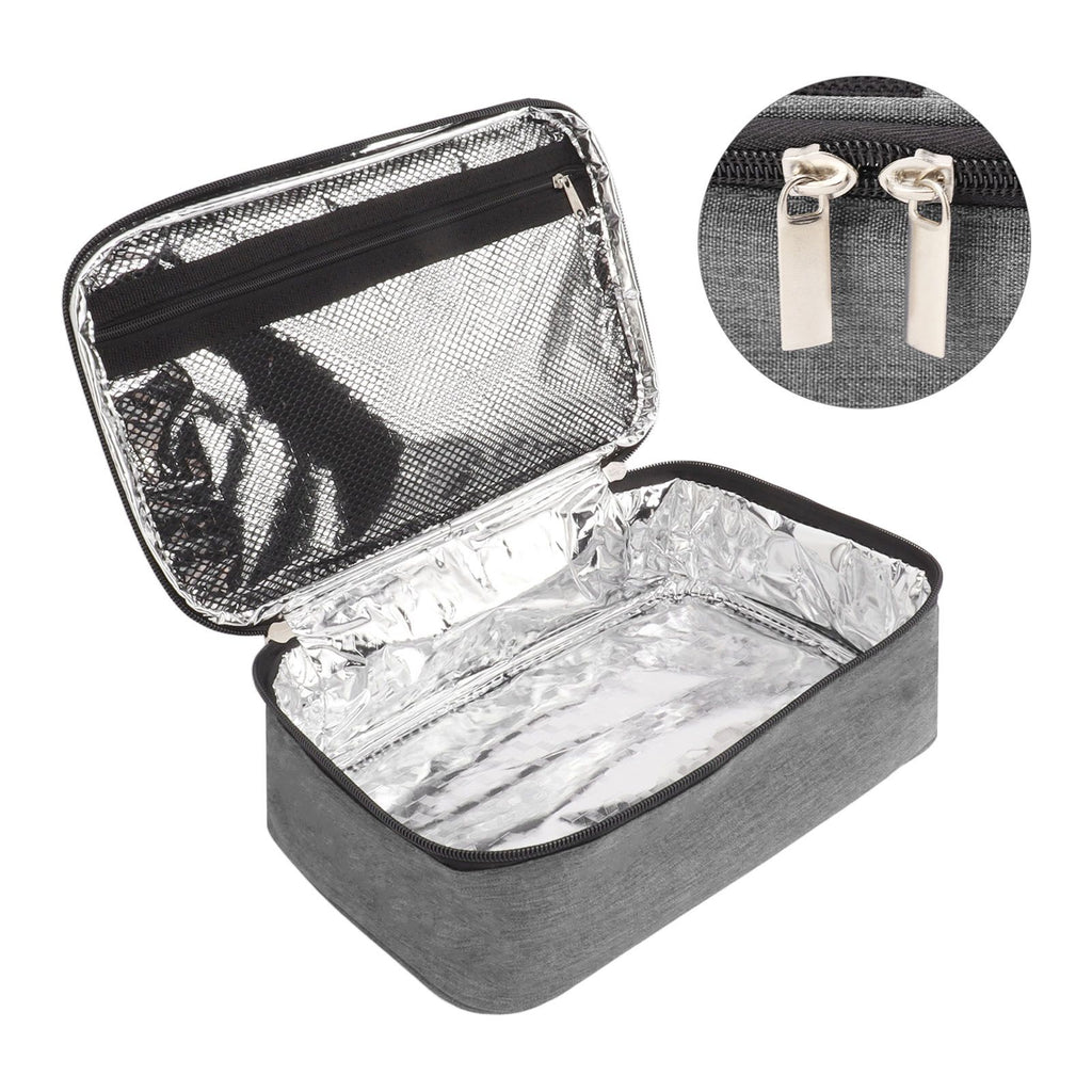 Lunch Bag 3.2L Large Capacity Leakproof Oxford Fabric Portable Handle Insulated Lunch Bag for Office School Outing Grey