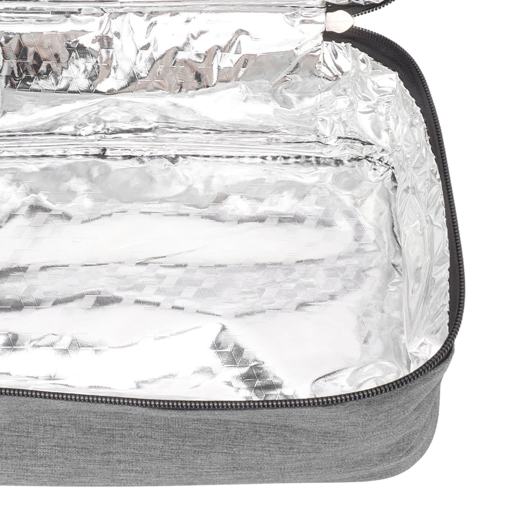 Lunch Bag 3.2L Large Capacity Leakproof Oxford Fabric Portable Handle Insulated Lunch Bag for Office School Outing Grey