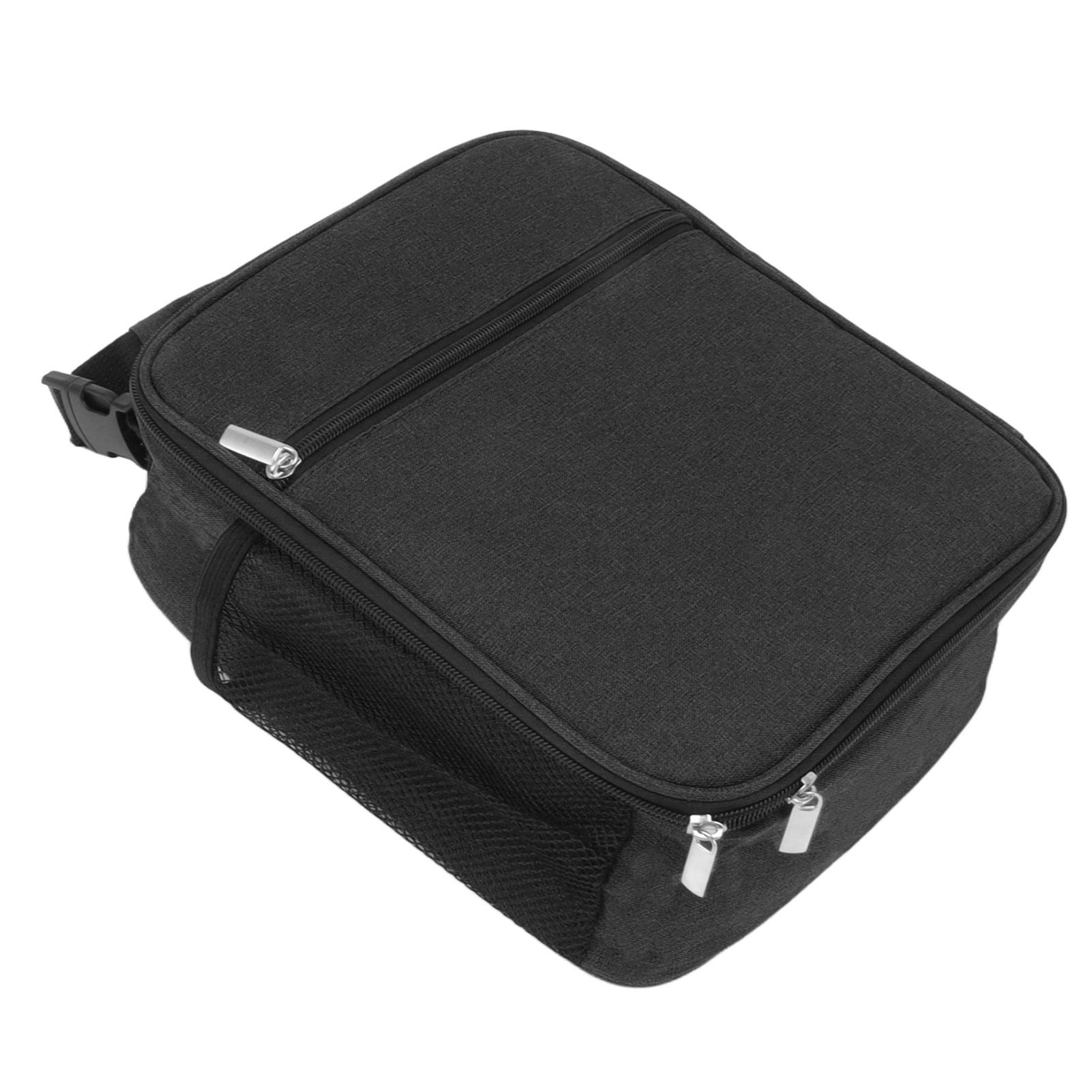 Insulated Lunch Bag 6L Oxford Fabric Leakproof Lining Portable Handle Zippered Lunch Bag for Outdoor Camping Beach Black