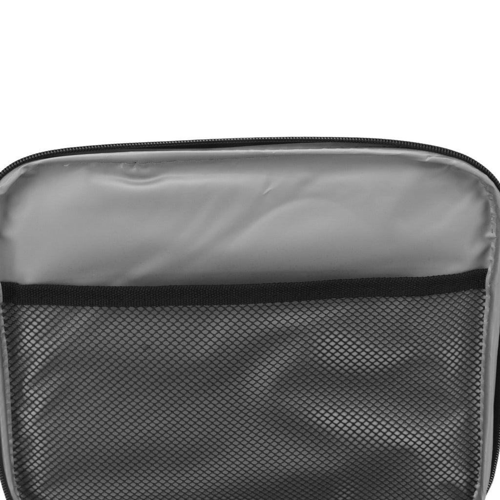 Insulated Lunch Bag 6L Oxford Fabric Leakproof Lining Portable Handle Zippered Lunch Bag for Outdoor Camping Beach Black