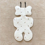 Soft Baby Stroller Seat Cushion Breathable Pure Cotton Infant Car Seat Head Neck Body Support Thin Style Olive