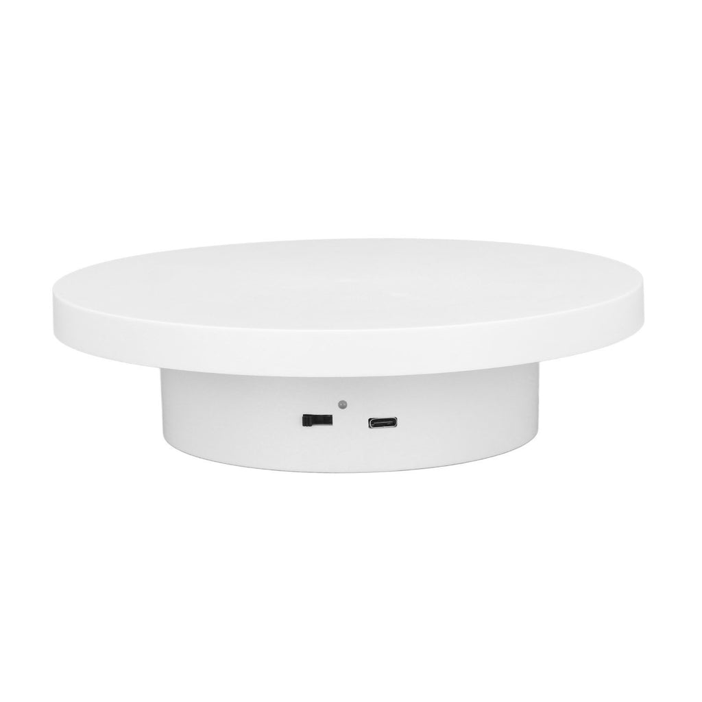 White Automatic 360° Rotating Display Turntable 3KG Load Bearing Electric Display Turntable Stand for Shop Diameter 15cm/6in